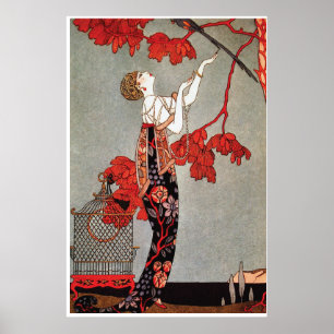 Vintage Art Deco ~ L'Oiseau Volage by Barbier Poster
