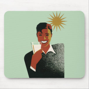 Vintage Art Deco Man, Kalla Drycker på Sommaren Musmatta
