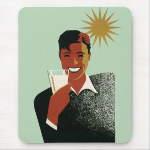 Vintage Art Deco Man, Kalla Drycker på Sommaren Musmatta