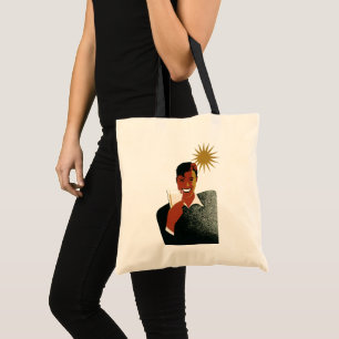 Vintage Art Deco Man, Kalla Drycker på Sommaren Tygkasse