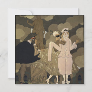 Vintage Art Deco Maskerad Kostymfest Inbjudningar