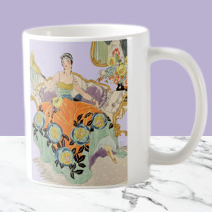 Vintage Art Deco-modaillustration  Elegant  Kaffemugg