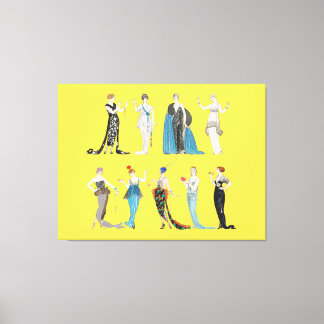 Vintage Art Deco Mode - George Barbier Card Canvastryck