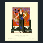 Vintage Art Deco Mode Girl av George Barbier Poster<br><div class="desc">Detta är ett digitalt utökat tryck av en vintage från 1921 med titeln La Belle Dame sans Merci (den vackra Dam utan mercy),  George Barbier Art Deco eller Art nouveau mode. Du kan anpassa bakgrunden till färg.</div>