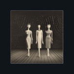 Vintage Art Deco Mode Mannequins Trätavla<br><div class="desc">Vintage Art Deco Mode Mannequins</div>