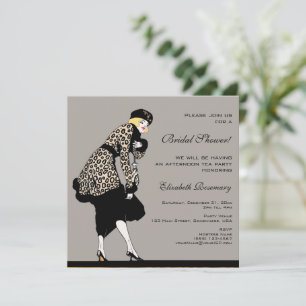 Vintage Art Deco modeshow Bröllopsdusch Inbjudningar