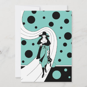 Vintage Art Deco-modeshow möhippa Inbjudningar