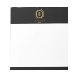 Vintage Art Deco Monogram Guld/Black Anteckningsblock