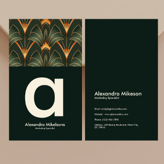 Vintage Art Deco Monogram Visitkort