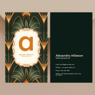 Vintage Art Deco Monogram Visitkort