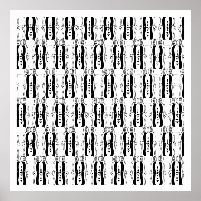 Vintage Art Deco Mönster Design, 1920-talet Poster (Framsidan)