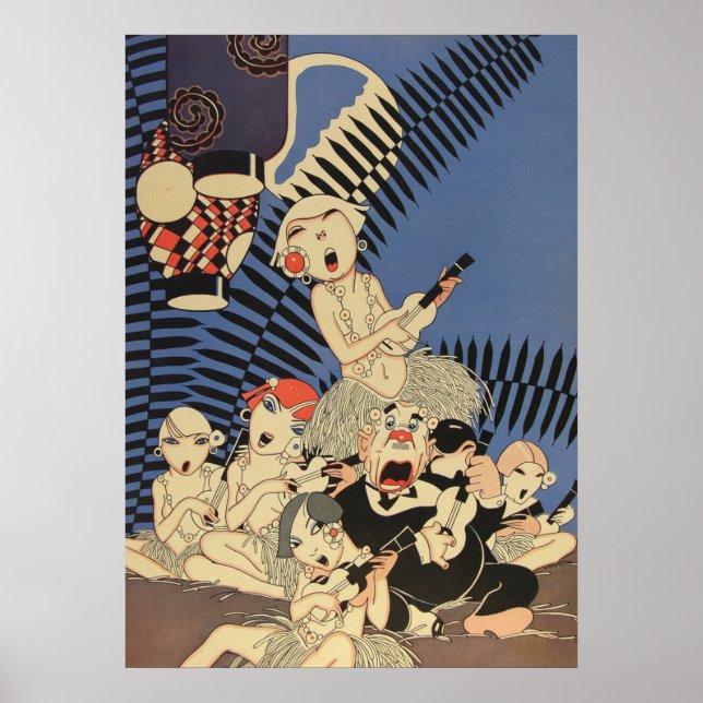 Vintage Art Deco Musikplakat – 1920-talets Ukulele Poster (Framsidan)