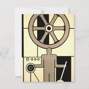 Vintage Art Deco näringslivshjulet och maskinarbet