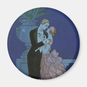 Vintage Art Deco Newlyweds, Oui av George Barbier Magnet