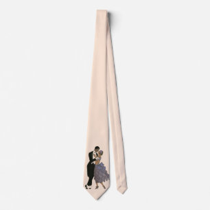 Vintage Art Deco nygifta, brud och brudgum dansar Slips