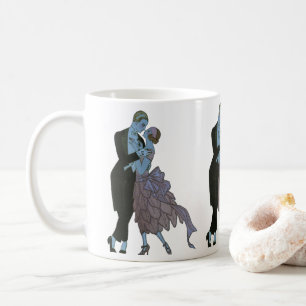 Vintage Art Deco Nygifta, Kärleksfull Bröllopsdans Kaffemugg
