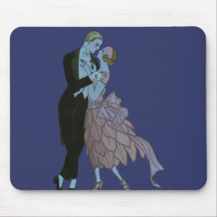 Vintage Art Deco nygifta, kärleksfull bröllopsdans Musmatta