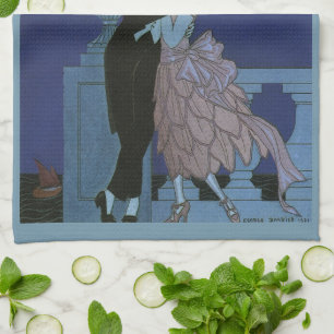 Vintage Art Deco Nygifta, Oui av George Barbier Kökshandduk