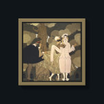 Vintage Art Deco, överraskning av George Barbier Canvastryck<br><div class="desc">Snygg teaterkonst med en vintage illustration Art Deco-designtitel Surprise av George Barbier. En maskerad party med sagda tecken klädda i elegantens stumma och masker. Harlequinade är en brittisk teatralisk genre,  pantomime med tecknen Harlequin,  som kärlek Columbine,  Columbins giriga far Pantalon,  en eländig Clown,  och tjänstanten Pierrot.</div>