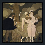 Vintage Art Deco, överraskning av George Barbier Poster<br><div class="desc">Vintage illustration Art Deco-designtiteln Överraskning av George Barbier. En maskerad party med sagda tecken klädda i elegantens stumma och masker. Harlequinade är en brittisk teatralisk genre,  pantomime med tecknen Harlequin,  som kärlek Columbine,  Columbins giriga far Pantalon,  en eländig Clown,  och tjänstanten Pierrot.</div>