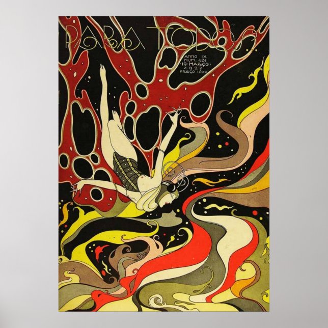 Vintage Art Deco - Para Todos - Psychedelic Water Poster (Framsidan)