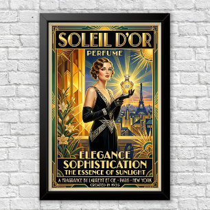 Vintage Art Deco parfymreklam poster