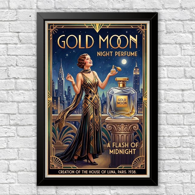 Vintage Art Deco parfymreklam poster (Skapare uppladdad)