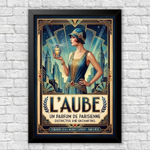 Vintage Art Deco parfymreklam poster