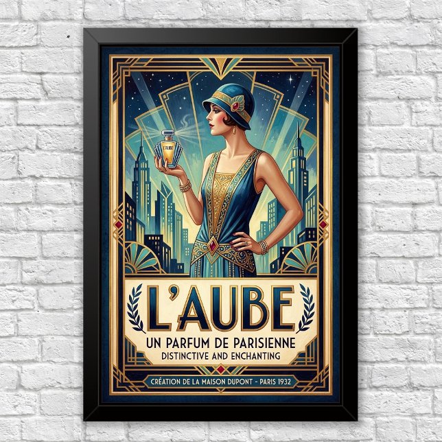 Vintage Art Deco parfymreklam poster (Skapare uppladdad)