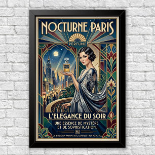 Vintage Art Deco parfymreklam poster