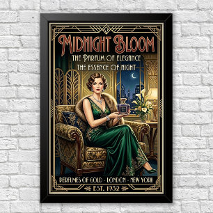 Vintage Art Deco parfymreklam poster