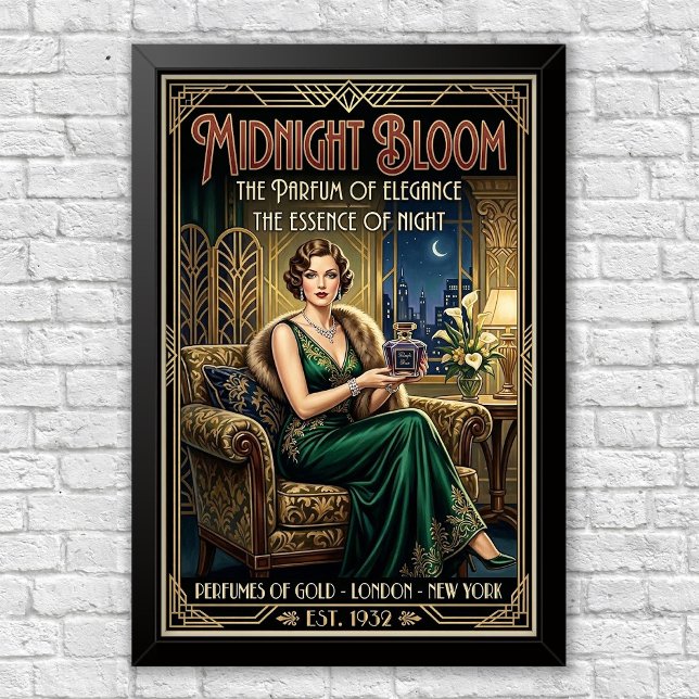 Vintage Art Deco parfymreklam poster (Skapare uppladdad)