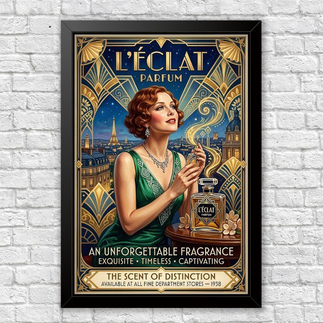 Vintage Art Deco parfymreklam poster (Skapare uppladdad)