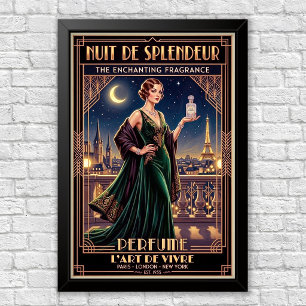 Vintage Art Deco parfymreklam poster