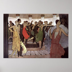 Vintage Art Deco Paris Night Dance Hall av Orazi Poster