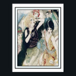 Vintage Art Deco Party Mayhem och MisChief Poster<br><div class="desc">Roligt vintage retro art deco cosmopolitan scen från den roterande femtioårsåldern Jazz Age of flappers, nattklubbar och högtalare. Kvinnor i vintage kväll i mode party på som herre i svart tutvedavare ser på i nöje. De kanske ligger vid en cocktail party eller Nyårsafton firande. i en spännande vild kväll av...</div>