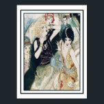 Vintage Art Deco Party Mayhem och MisChief Poster<br><div class="desc">Roligt vintage retro art deco cosmopolitan scen från den roterande femtioårsåldern Jazz Age of flappers, nattklubbar och högtalare. Kvinnor i vintage kväll i mode party på som herre i svart tutvedavare ser på i nöje. De kanske ligger vid en cocktail party eller Nyårsafton firande. i en spännande vild kväll av...</div>