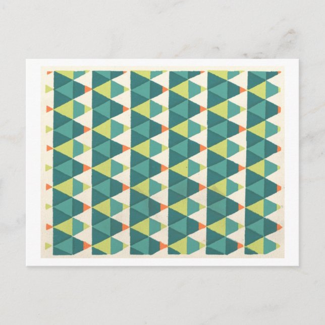 Vintage Art Deco Pattern in Green Vykort (Framsida)