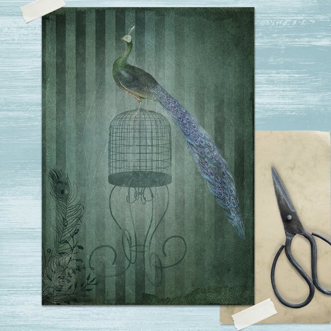 Vintage Art Deco Peacock Papper (Skapare uppladdad)
