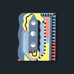 Vintage Art Deco Pochoir Jazz Geometric Mönster Canvastryck<br><div class="desc">Vintage illustration art deco pochoir mönster av Georges Valmier från fransk bok Collection Decors et Couleurs-serien, 1930. Pochoir är en stencilteknik som är vanlig i surrealismmålningar. En modern kubismdesign med en mängd olika geometriska former och färg. I mönster ingår ett skrivinstrument som liknar en penna eller ett krita med tre...</div>