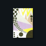 Vintage Art Deco Pochoir Jazz Geometric Mönster Canvastryck<br><div class="desc">Vintage illustration art deco pochoir mönster av Yvonne Bouchard c 1930. Pochoir är en stencilteknik som är vanlig i surrealismmålningar. En modern kubismdesign med geometriska former och färg. Zigzag linjer och polka punktcirklar.</div>