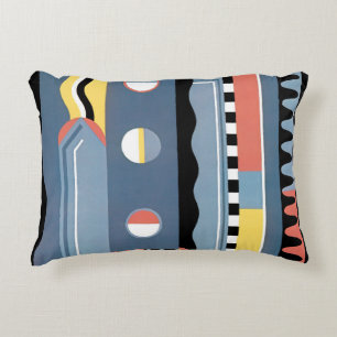 Vintage Art Deco Pochoir Jazz Geometric Mönster Prydnadskudde