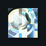 Vintage Art Deco Pochoir Jazz Geometric Shapes Canvastryck<br><div class="desc">Vintage illustration art deco jazz pochoir geometric tapet mönster av Edouard Benedictus. Pochoir är en stencilteknik som är vanlig i surrealismmålningar. En elegant- och chic-kubismdesign med cirklar, polygoner, geometriska former i coola- eller kall-ton färg av olika blåskärmsskuggor från ljus till mörk. En modern och sofistikerad design ger en underbar gåva...</div>