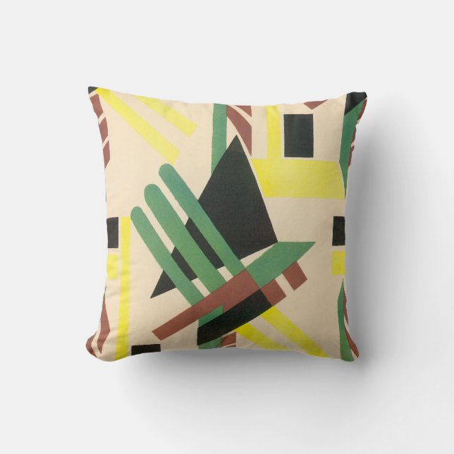 Vintage Art Deco Pochoir Jazz Geometric Shapes Kudde (Framsida)