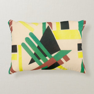 Vintage Art Deco Pochoir Jazz Geometric Shapes Prydnadskudde