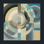 Vintage Art Deco Pochoir Jazz Geometric Shapes Trätavla<br><div class="desc">Vintage illustration art deco jazz pochoir geometric tapet mönster av Edouard Benedictus. Pochoir är en stencilteknik som är vanlig i surrealismmålningar. En elegant- och chic-kubismdesign med cirklar, polygoner, geometriska former i coola- eller kall-ton färg av olika blåskärmsskuggor från ljus till mörk. En modern och sofistikerad design ger en underbar gåva...</div>