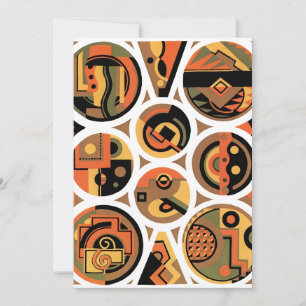 Vintage Art Deco Pochoir Jazz Geometriska Cirklar