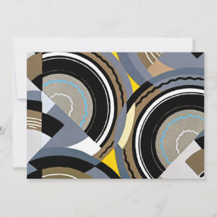 Vintage Art Deco Pochoir Jazz Geometriska Former