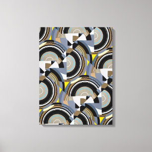 Vintage Art Deco Pochoir Jazz Geometriska Former Canvastryck