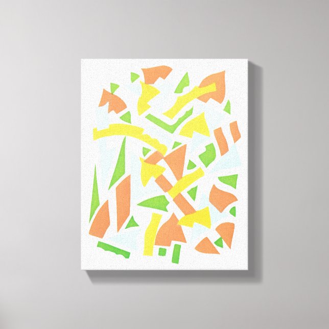 Vintage Art Deco Pochoir Jazz Geometriska Former Canvastryck (Framsida)